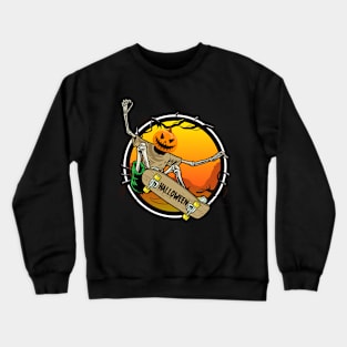 Happy Halloween Day 2021 Costume Gift For Pumpkin Skateboard Halloween Lover Halloween Eve Celebration Crewneck Sweatshirt